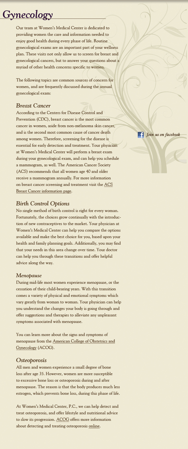 Gynecology — Women's Medical Center — Dothan, Alabama